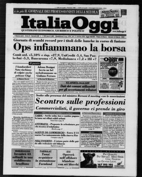 Italia oggi : quotidiano di economia finanza e politica